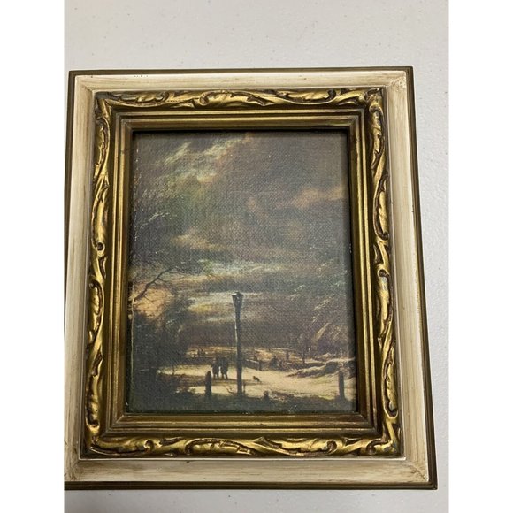 Winter Landscape by Jacob Van Ruisdael On 4” x 5” Cardboard Ornate 6” x7”Frame** - Picture 1 of 6